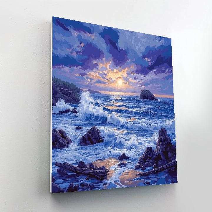 Emily Carr Inspired Churning Pacific Coast With Dramatic Skies Painting by numbers kit