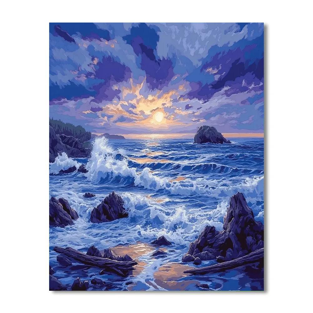 Emily Carr Inspired Churning Pacific Coast With Dramatic Skies Painting by numbers kit