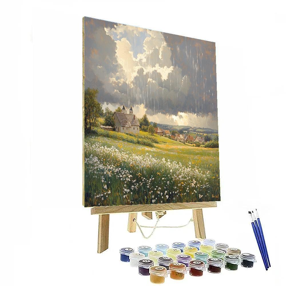 John Constable Inspired Village In Rain Painting by numbers kit