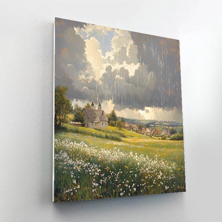John Constable Inspired Village In Rain Painting by numbers kit