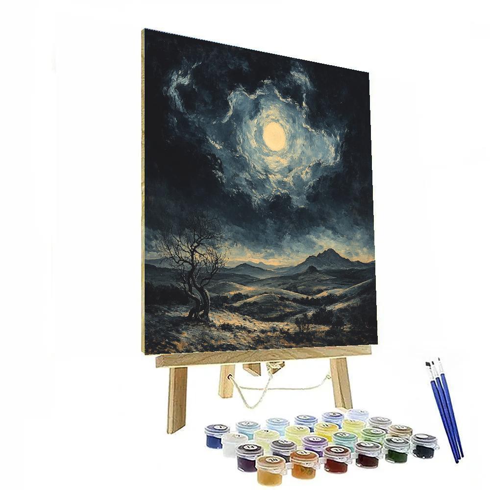 Francisco Goya Inspired Phantom Hillscape Under Moonshadow Paint by numbers kits