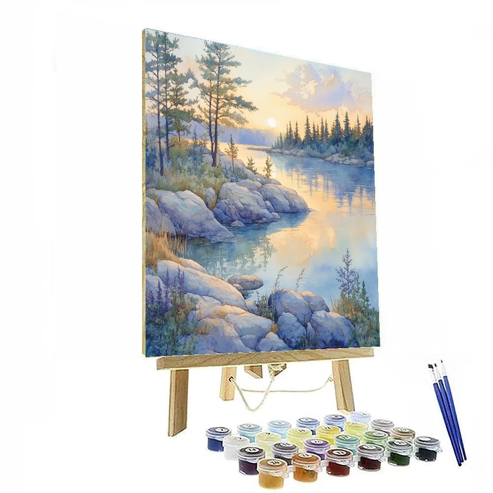 Franklin Carmichael Inspired Crystal Lake Morning Number painting