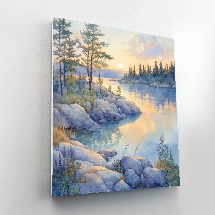 Franklin Carmichael Inspired Crystal Lake Morning Number painting