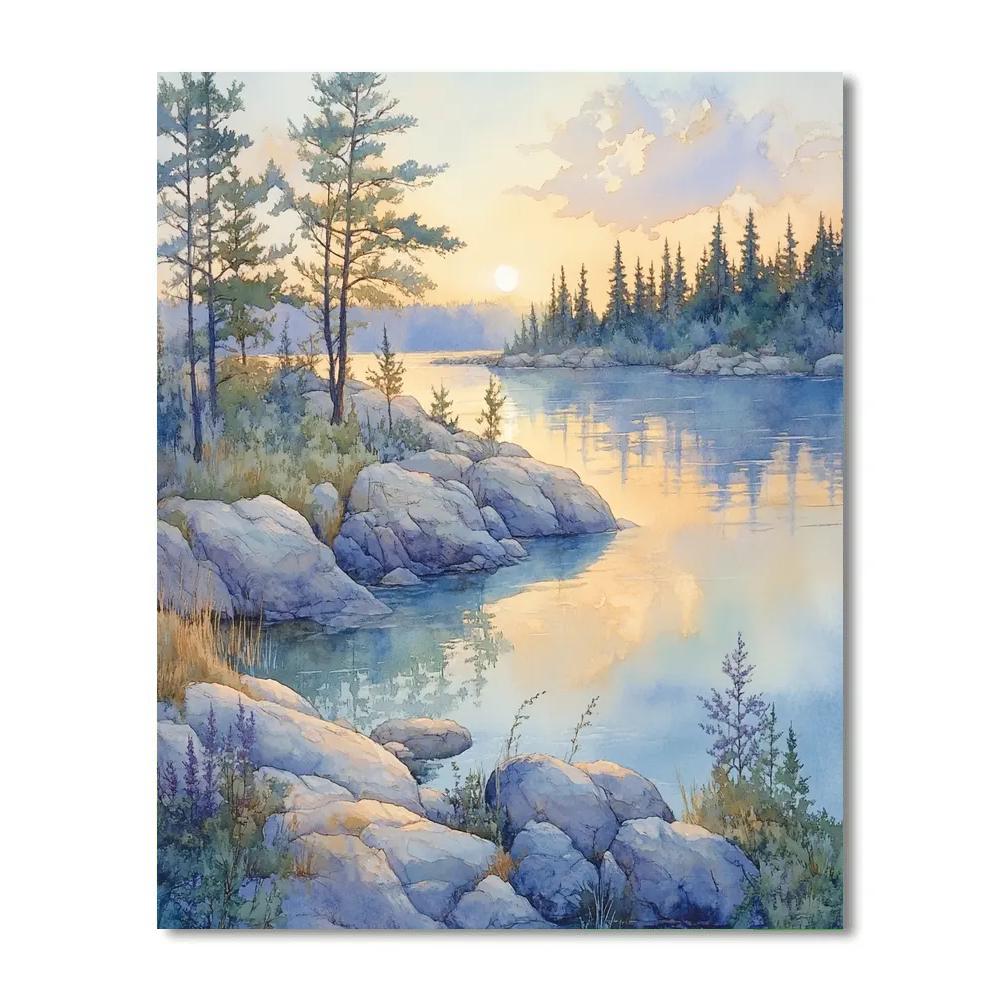 Franklin Carmichael Inspired Crystal Lake Morning Number painting