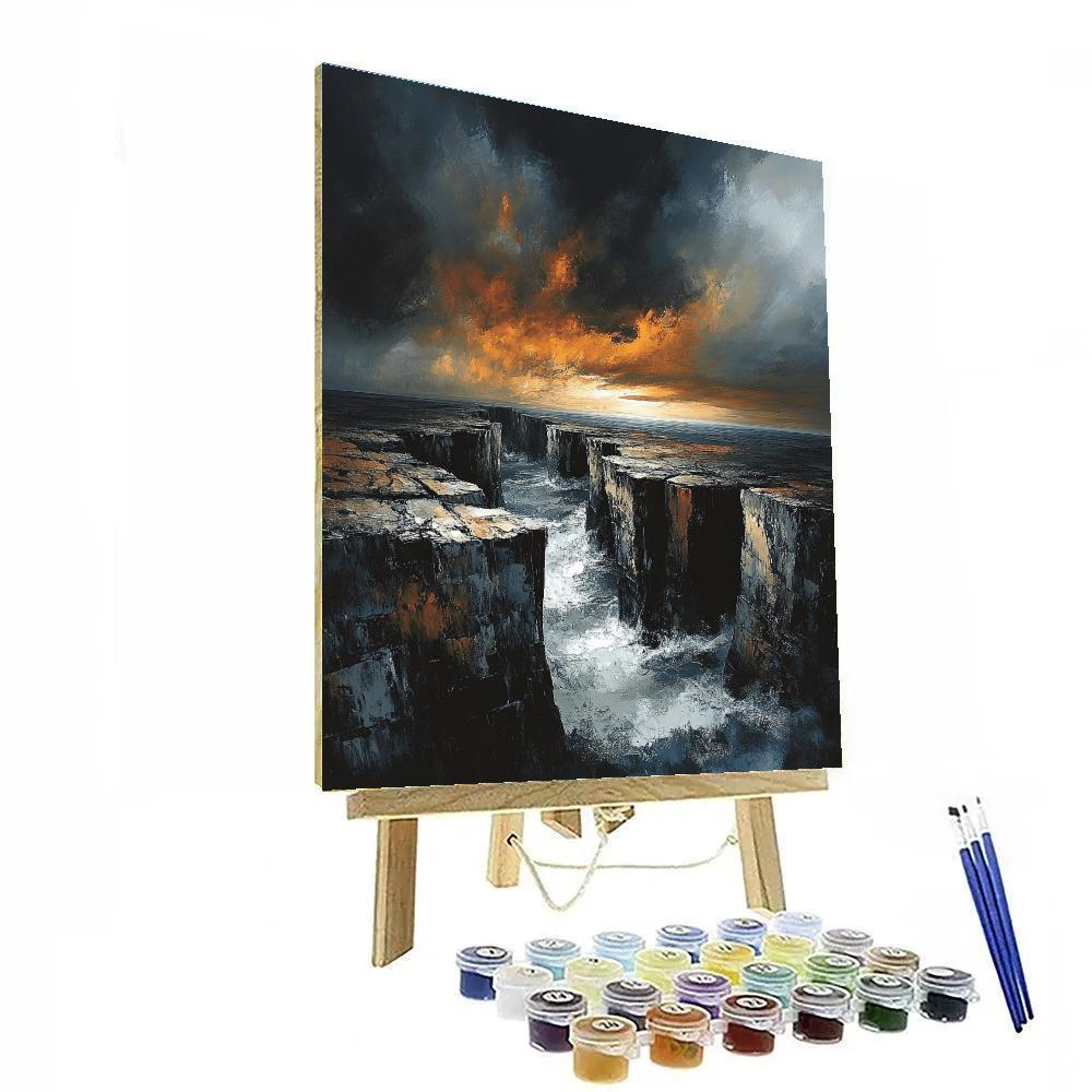 Francisco Goya Inspired Bleeding Sky Over Wraithlike Cliffs Paint by numbers art