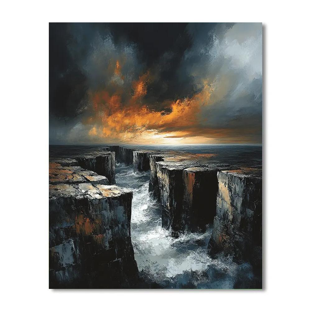 Francisco Goya Inspired Bleeding Sky Over Wraithlike Cliffs Paint by numbers art