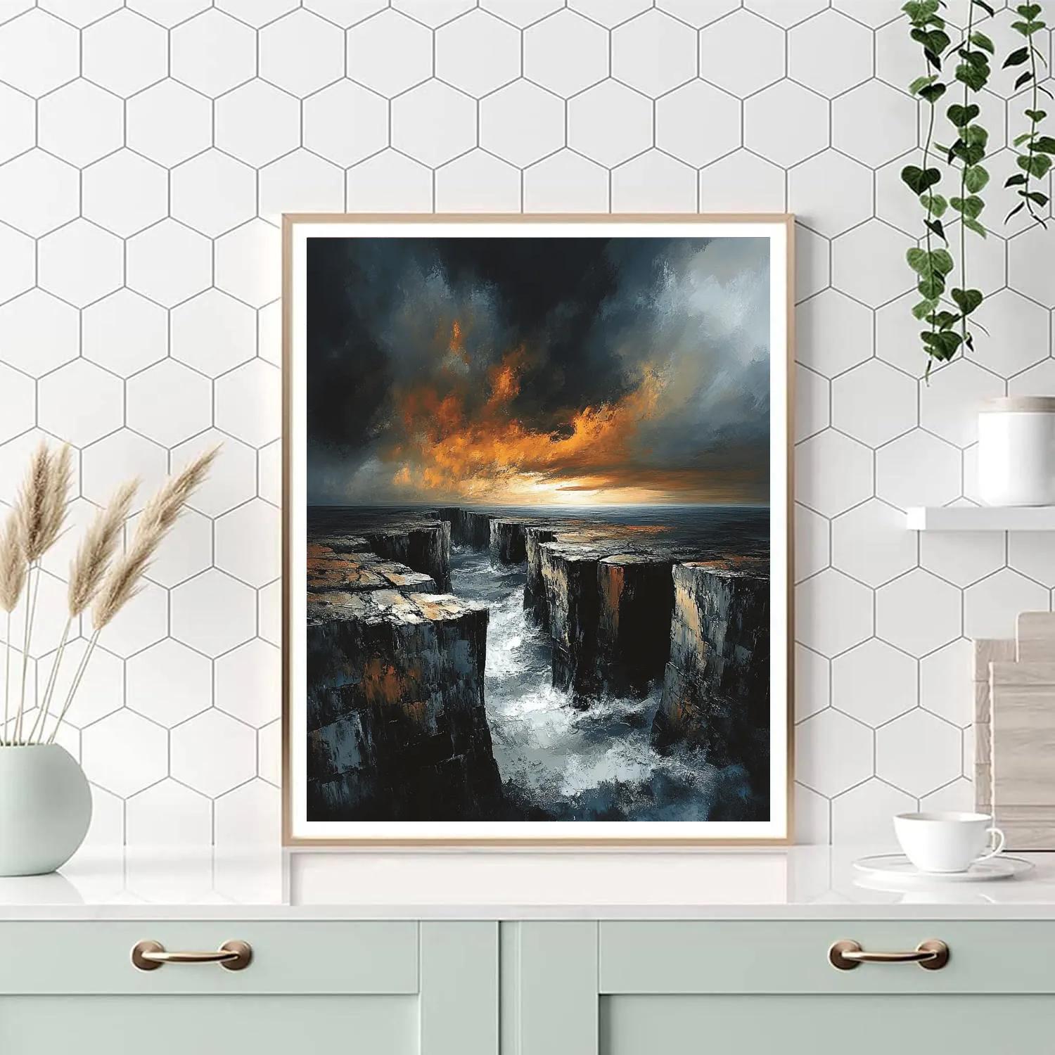 Francisco Goya Inspired Bleeding Sky Over Wraithlike Cliffs Paint by numbers art