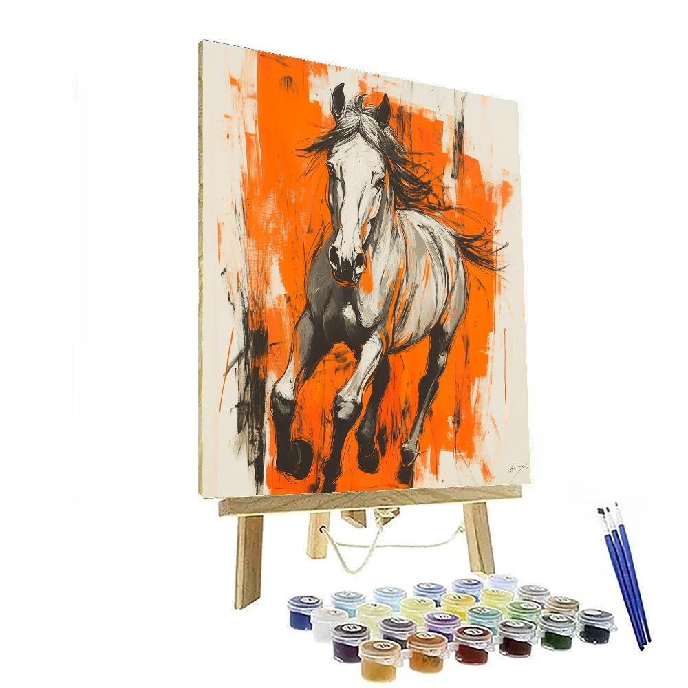 Egon Schiele Inspired Contorted Horse DIY paint by numbers