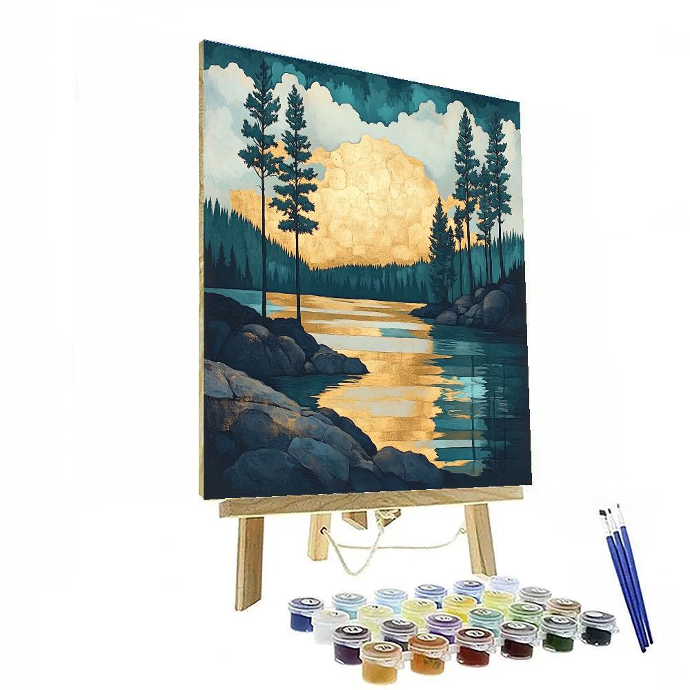 Franklin Carmichael Inspired Pine Screen At Dusk Numbered painting kits