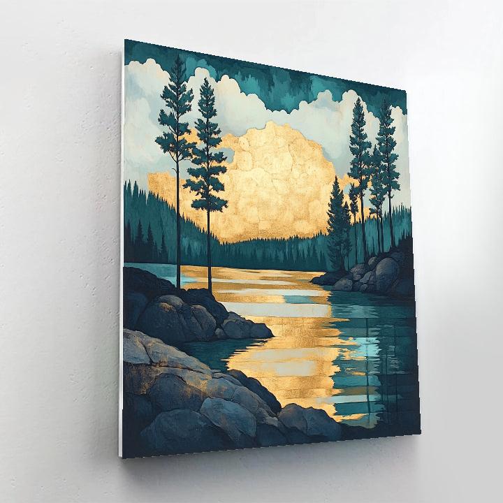 Franklin Carmichael Inspired Pine Screen At Dusk Numbered painting kits
