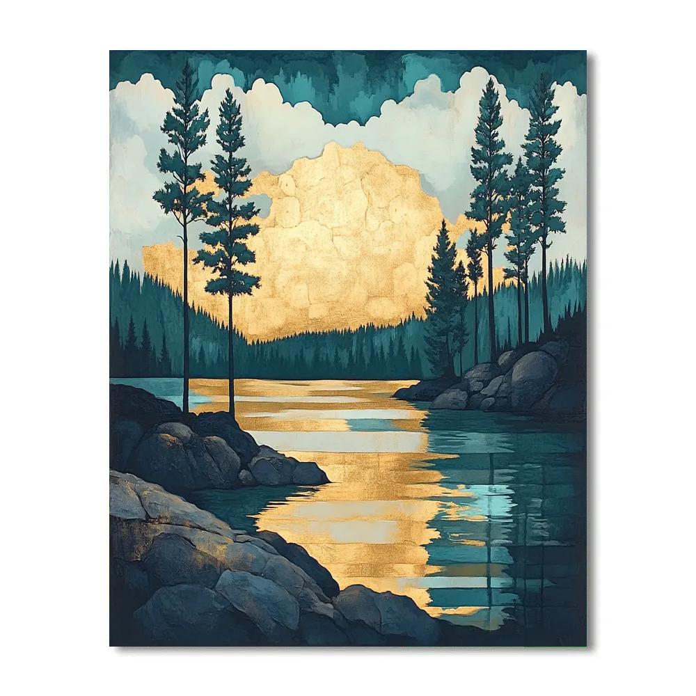 Franklin Carmichael Inspired Pine Screen At Dusk Numbered painting kits