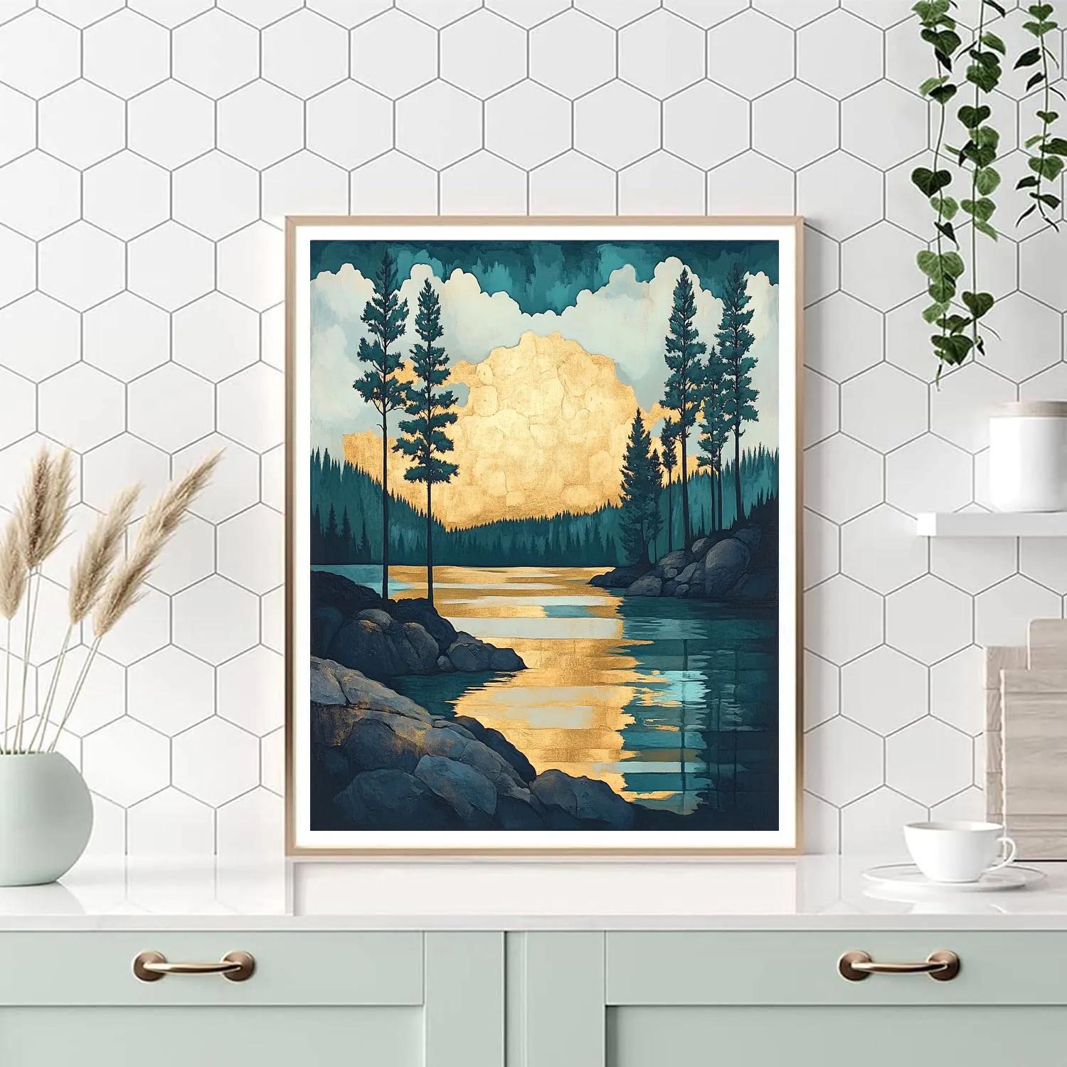 Franklin Carmichael Inspired Pine Screen At Dusk Numbered painting kits
