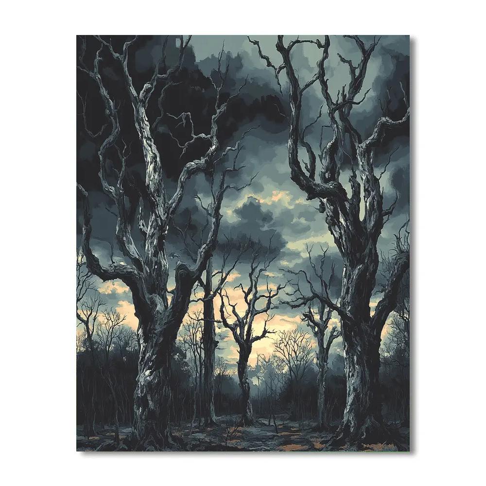 Francisco Goya Inspired Echoing Shadows Of The Withered Grove paint by color