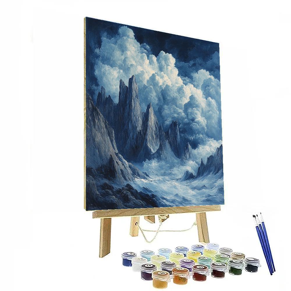 Frederick Varley Inspired Storm Clouds Over Jagged Mountain Ridges Numbered painting kits