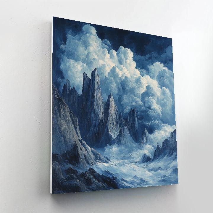 Frederick Varley Inspired Storm Clouds Over Jagged Mountain Ridges Numbered painting kits