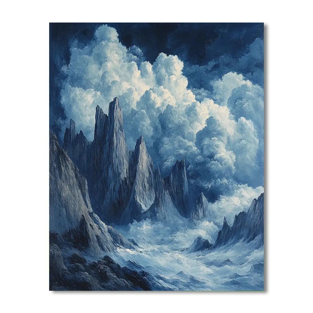 Frederick Varley Inspired Storm Clouds Over Jagged Mountain Ridges Numbered painting kits