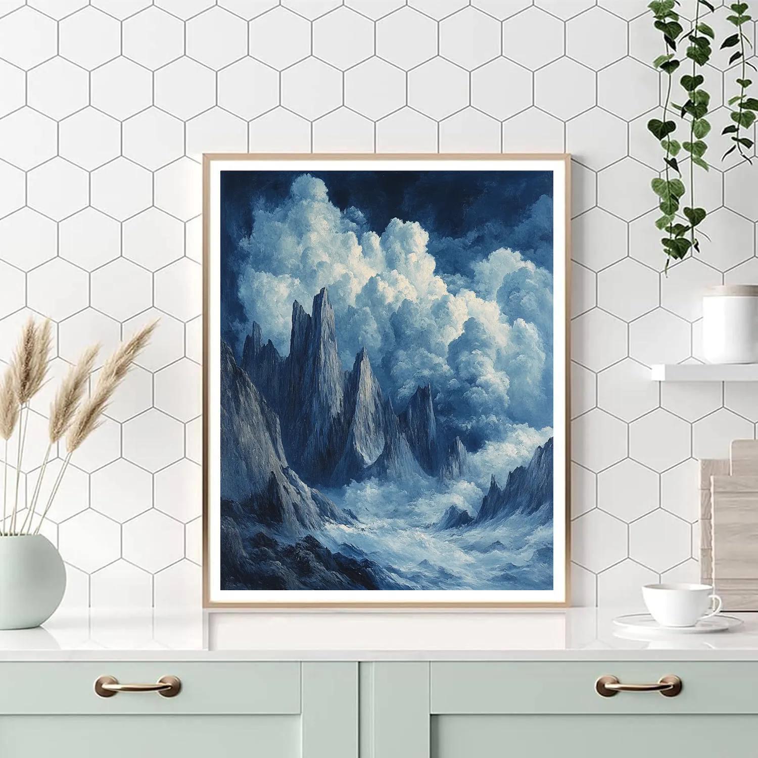 Frederick Varley Inspired Storm Clouds Over Jagged Mountain Ridges Numbered painting kits