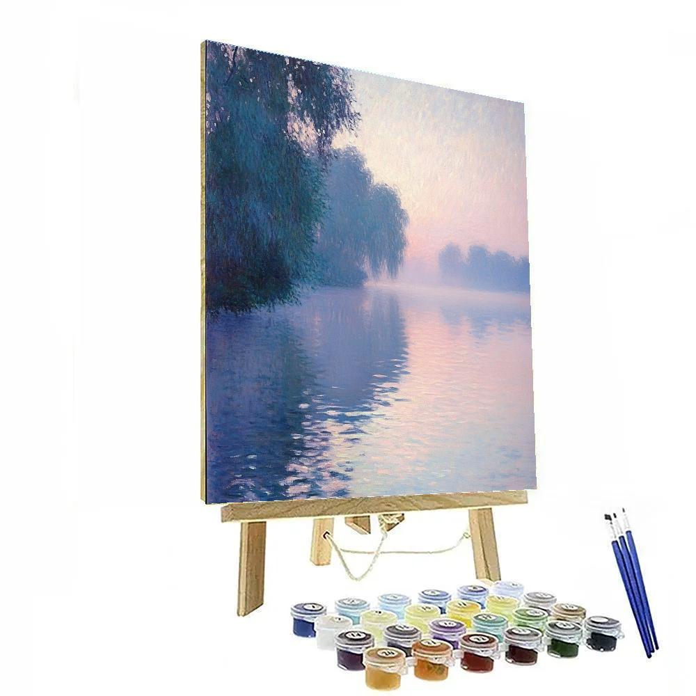 Monet Inspired Misty Lake Morning Numbered painting kits