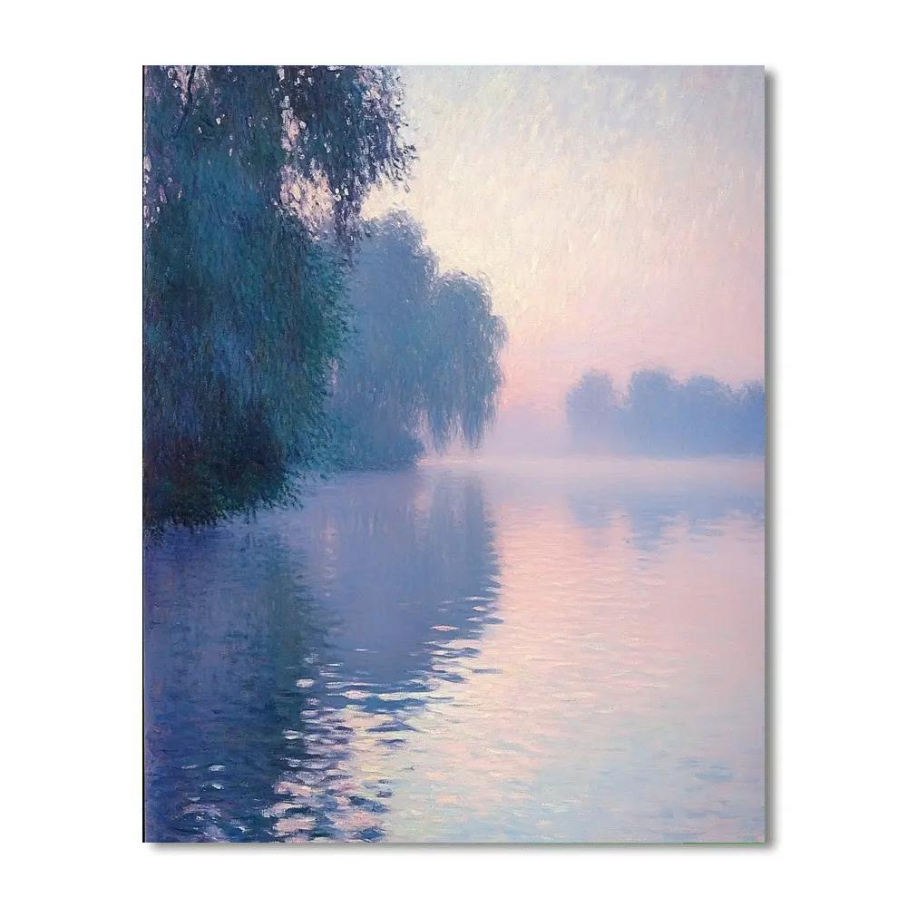 Monet Inspired Misty Lake Morning Numbered painting kits