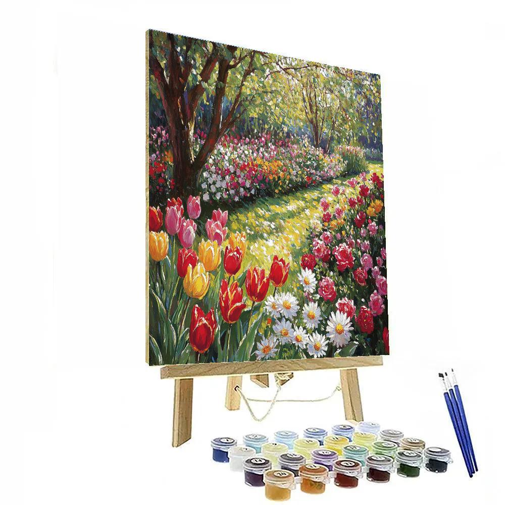 Claude Monet Inspired Garden In Spring paint by numbers