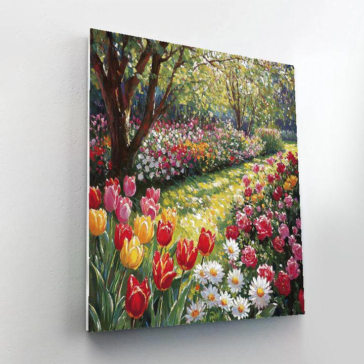 Claude Monet Inspired Garden In Spring paint by numbers