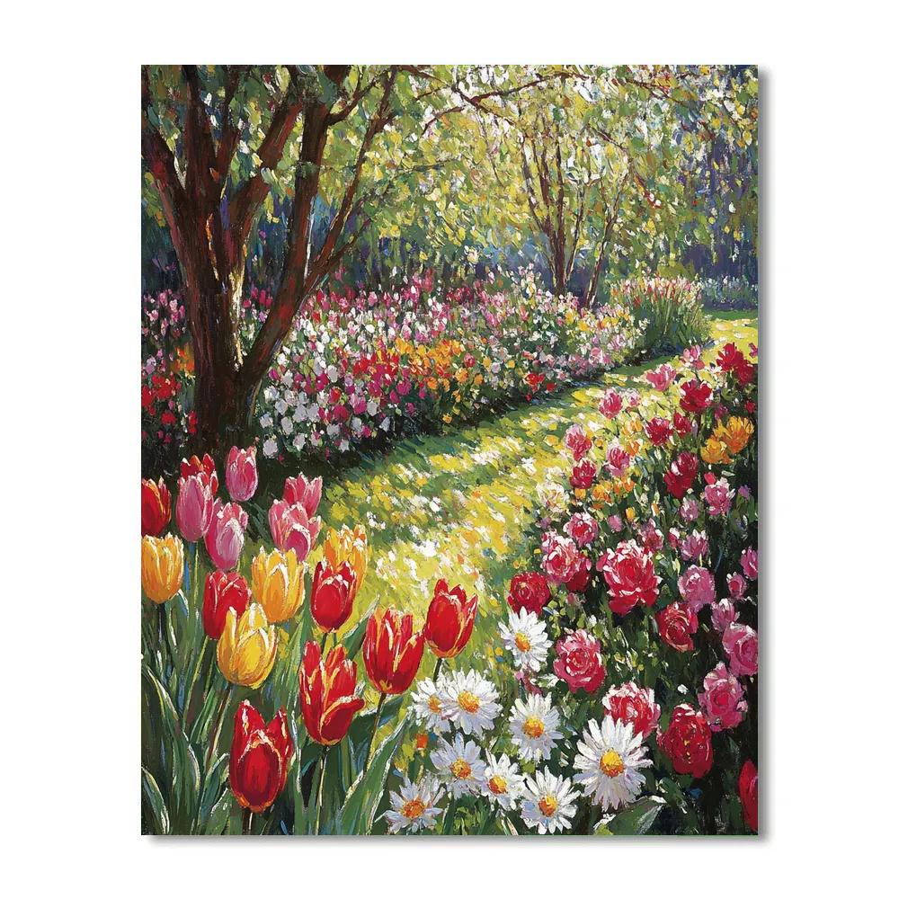 Claude Monet Inspired Garden In Spring paint by numbers
