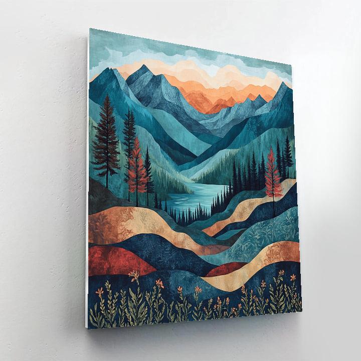 J. E. H. MacDonald Inspired Rhythmic Mountain Vista Number painting