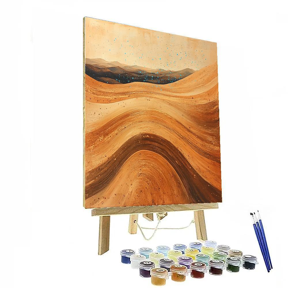 Jackson Pollock Inspired Desert Wind Looping Ochre Network Paint by numbers art