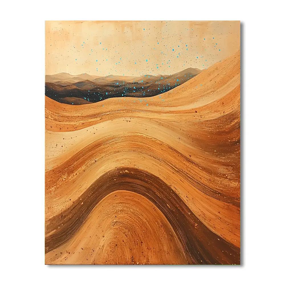 Jackson Pollock Inspired Desert Wind Looping Ochre Network Paint by numbers art
