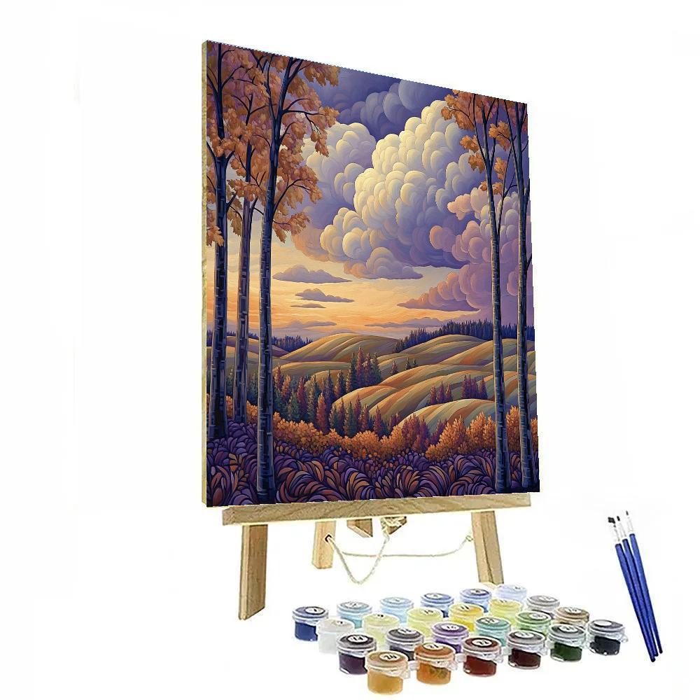 J E H MacDonald Inspired Twilight Over Algoma Hills Paint by numbers art