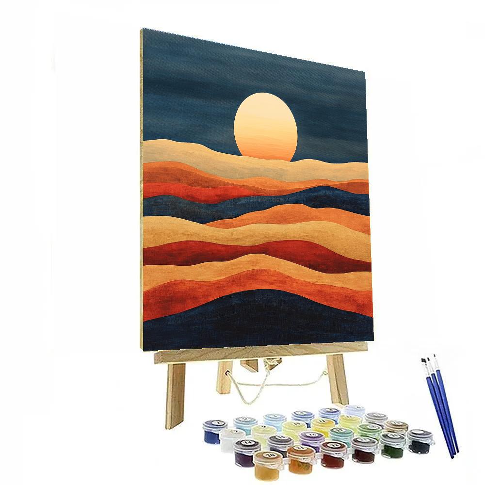 Georgia O’Keeffe Inspired Rolling Hills Of Sunset Ocher painting number kit