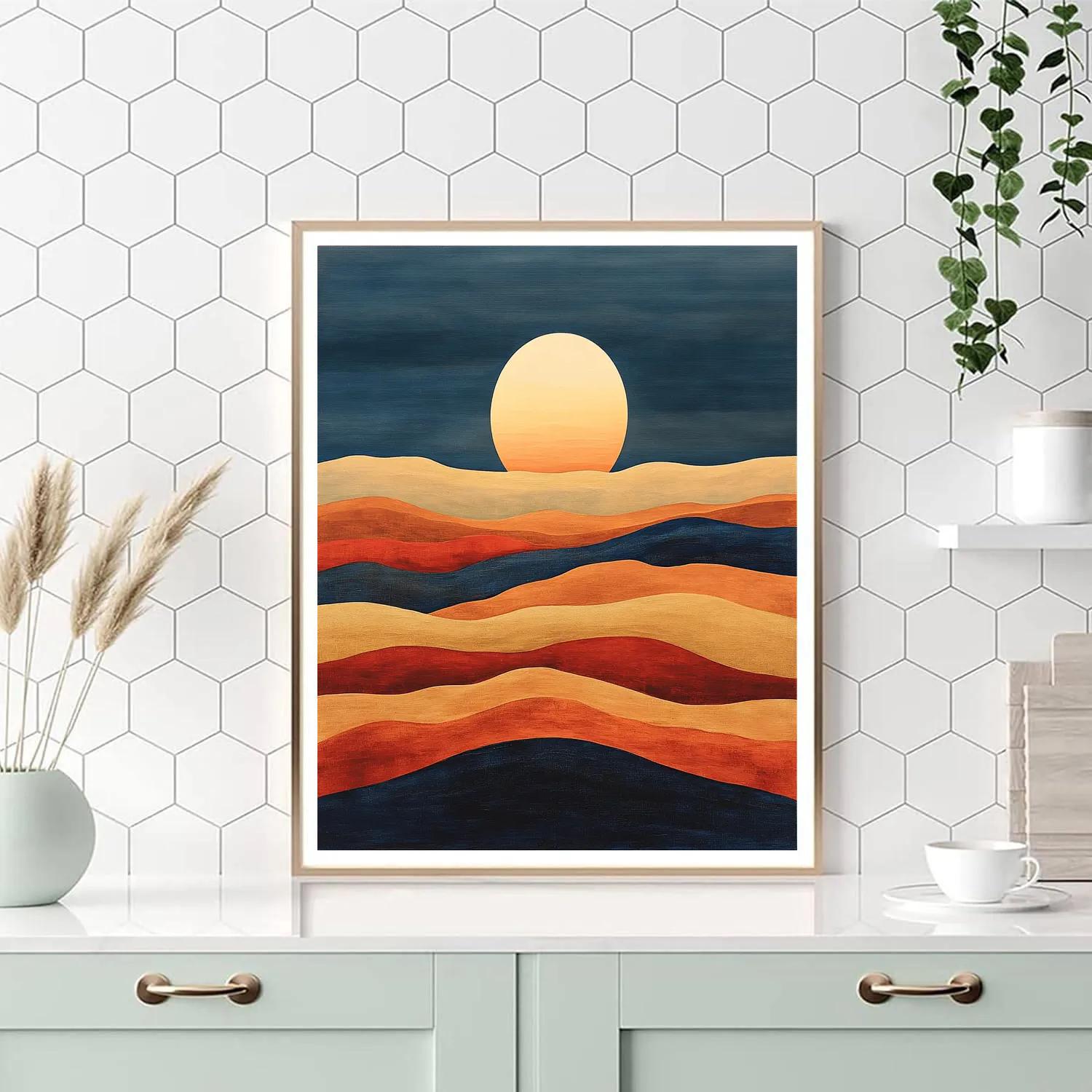 Georgia O’Keeffe Inspired Rolling Hills Of Sunset Ocher painting number kit