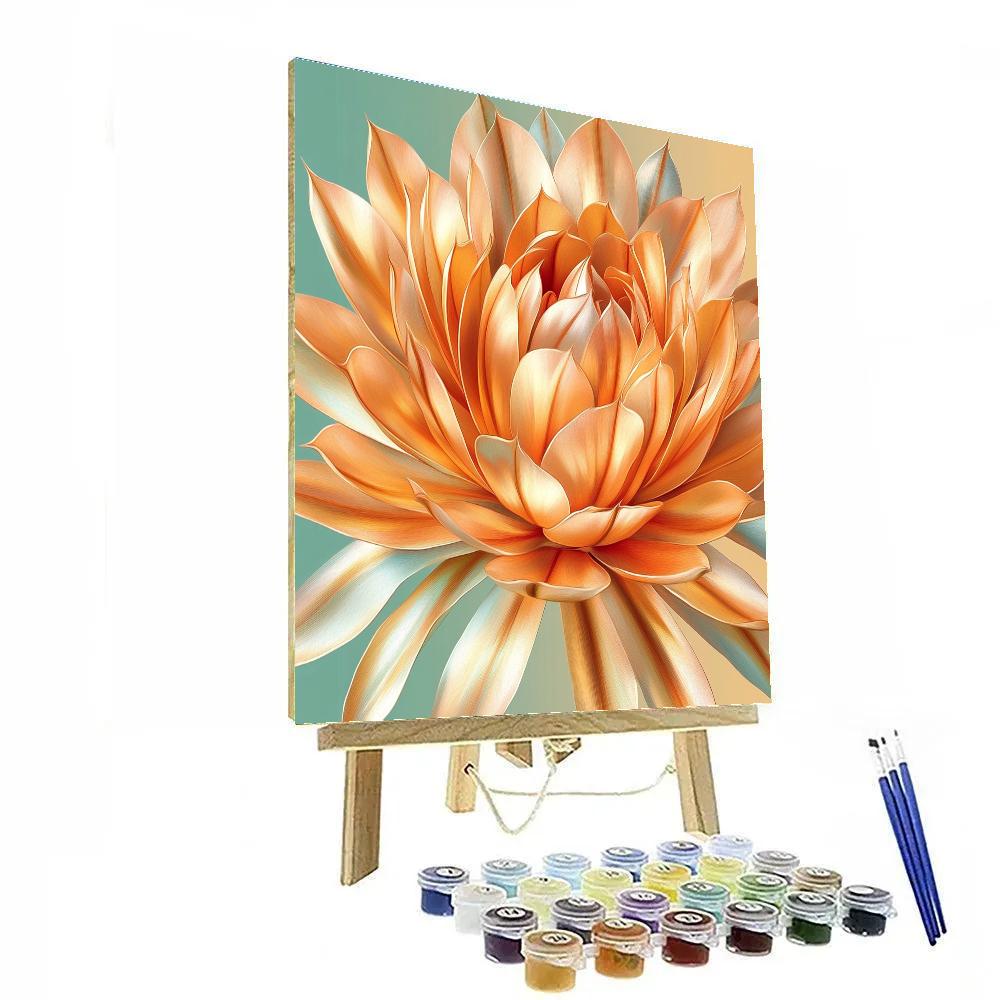 Georgia O’Keeffe Inspired Copper Desert Cactus Bloom paint by color