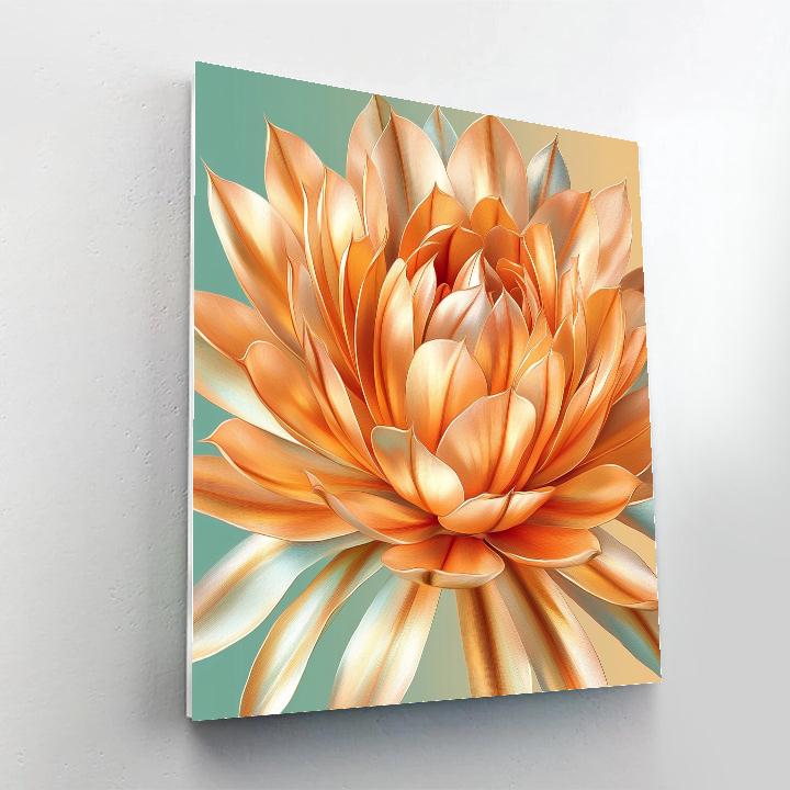 Georgia O’Keeffe Inspired Copper Desert Cactus Bloom paint by color