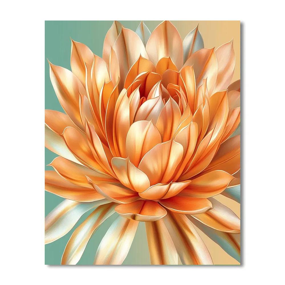 Georgia O’Keeffe Inspired Copper Desert Cactus Bloom paint by color