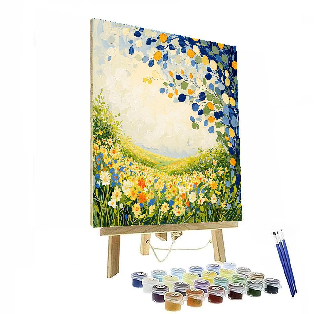 J E H MacDonald Inspired Spring Meadow With Blooming Wildflowers Painting by numbers kit