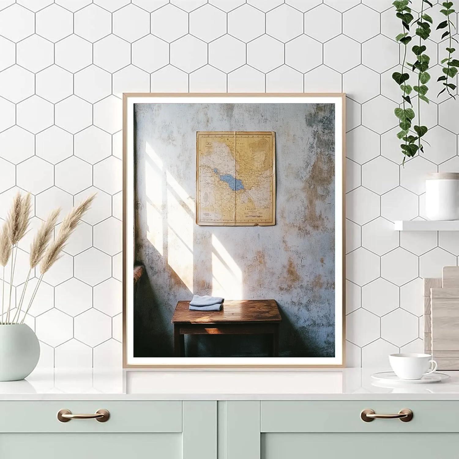 Johannes Vermeer Inspired Interior Wall With Old Map And Light Painting by numbers kit