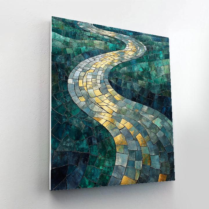 Jean-Paul Riopelle Inspired Impasto River Mosaic DIY paint by numbers