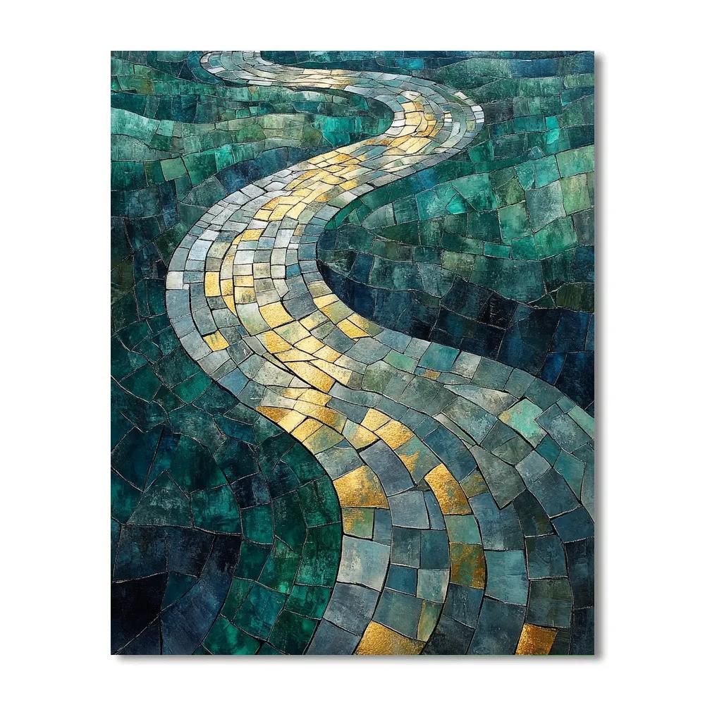 Jean-Paul Riopelle Inspired Impasto River Mosaic DIY paint by numbers