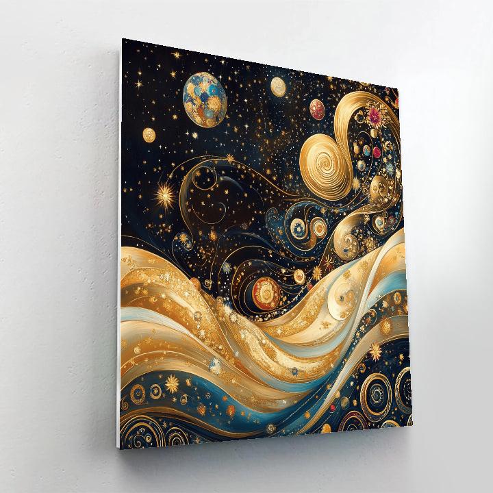 Klimt Inspired Celestial Waves paint by number