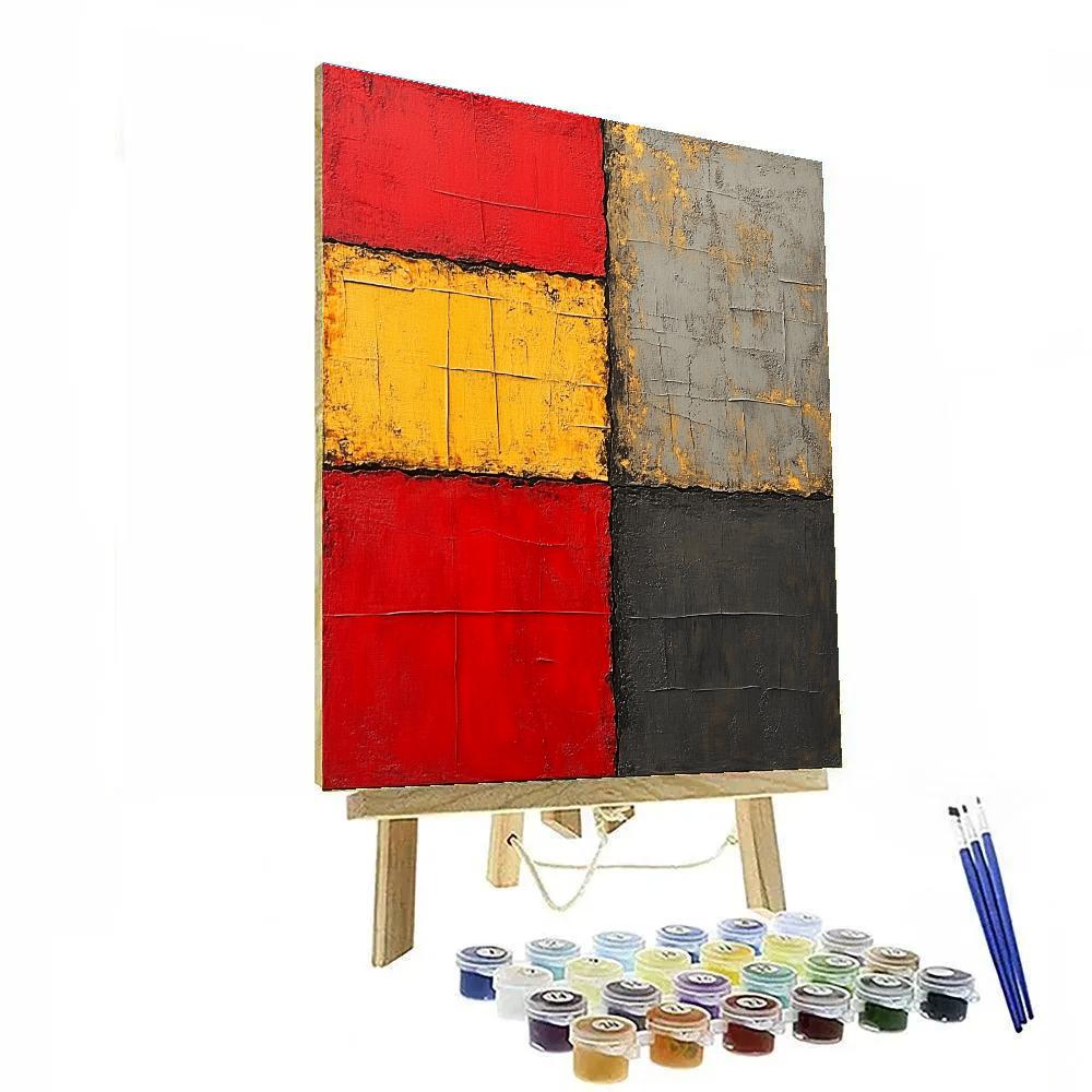 Jean-Paul Riopelle Inspired Fiery Tectonic Field paint by number