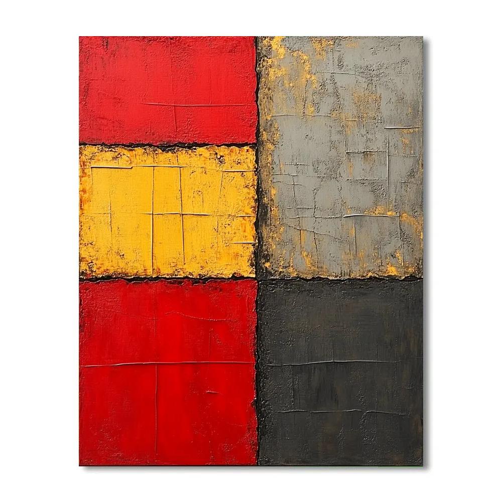 Jean-Paul Riopelle Inspired Fiery Tectonic Field paint by number