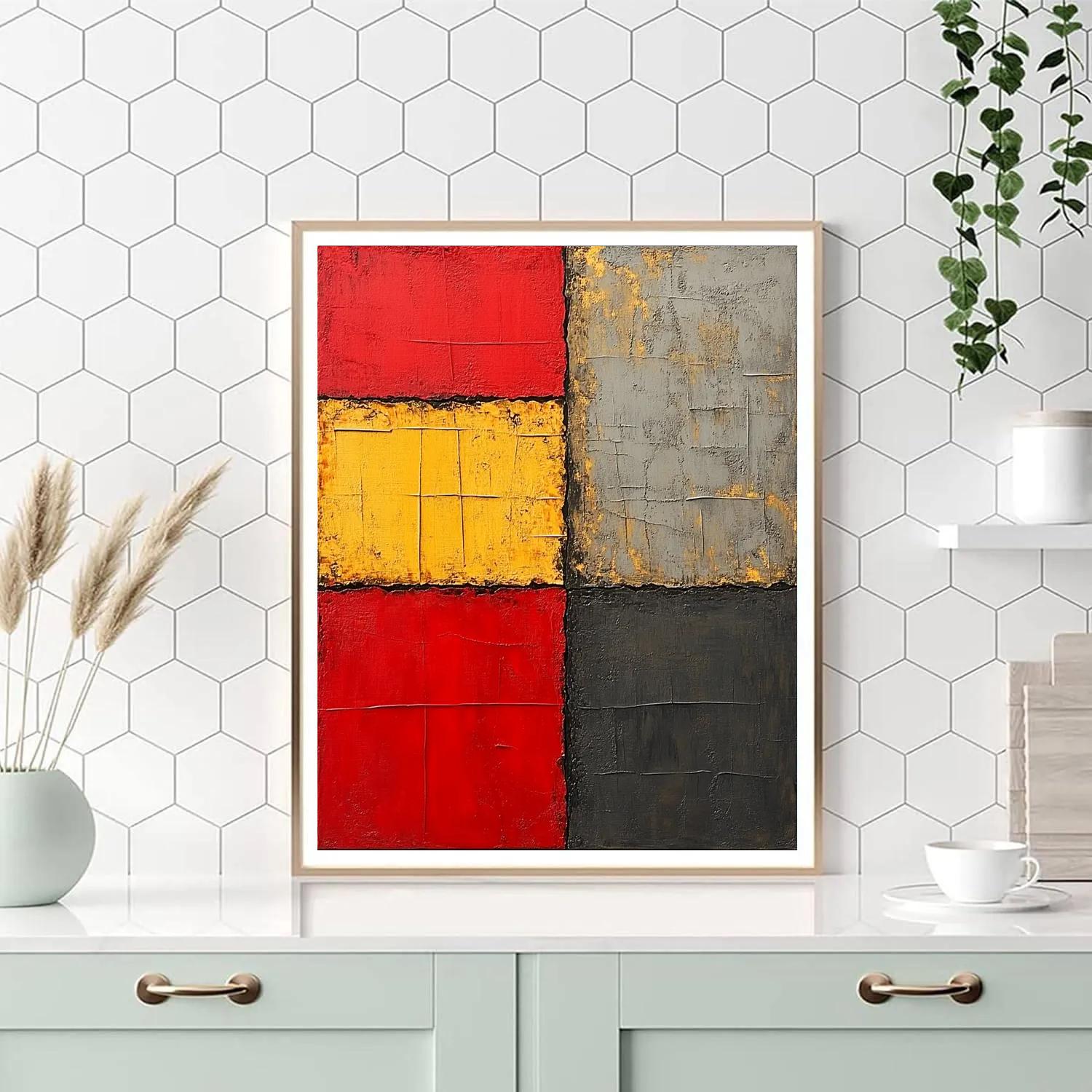 Jean-Paul Riopelle Inspired Fiery Tectonic Field paint by number