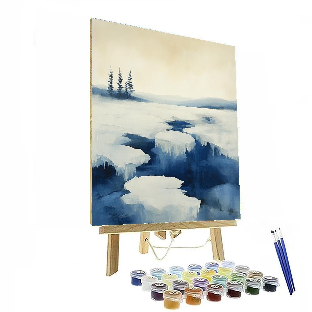 Lawren Harris Inspired Glacial Reverie Over Frozen Tundra Numbered painting kits