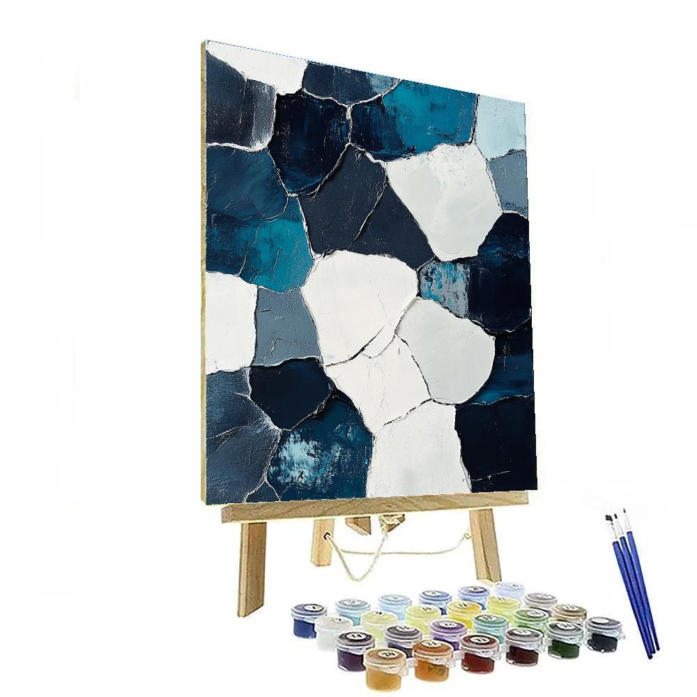 Jean-Paul Riopelle Inspired Lunar Tundra Mosaic Number painting