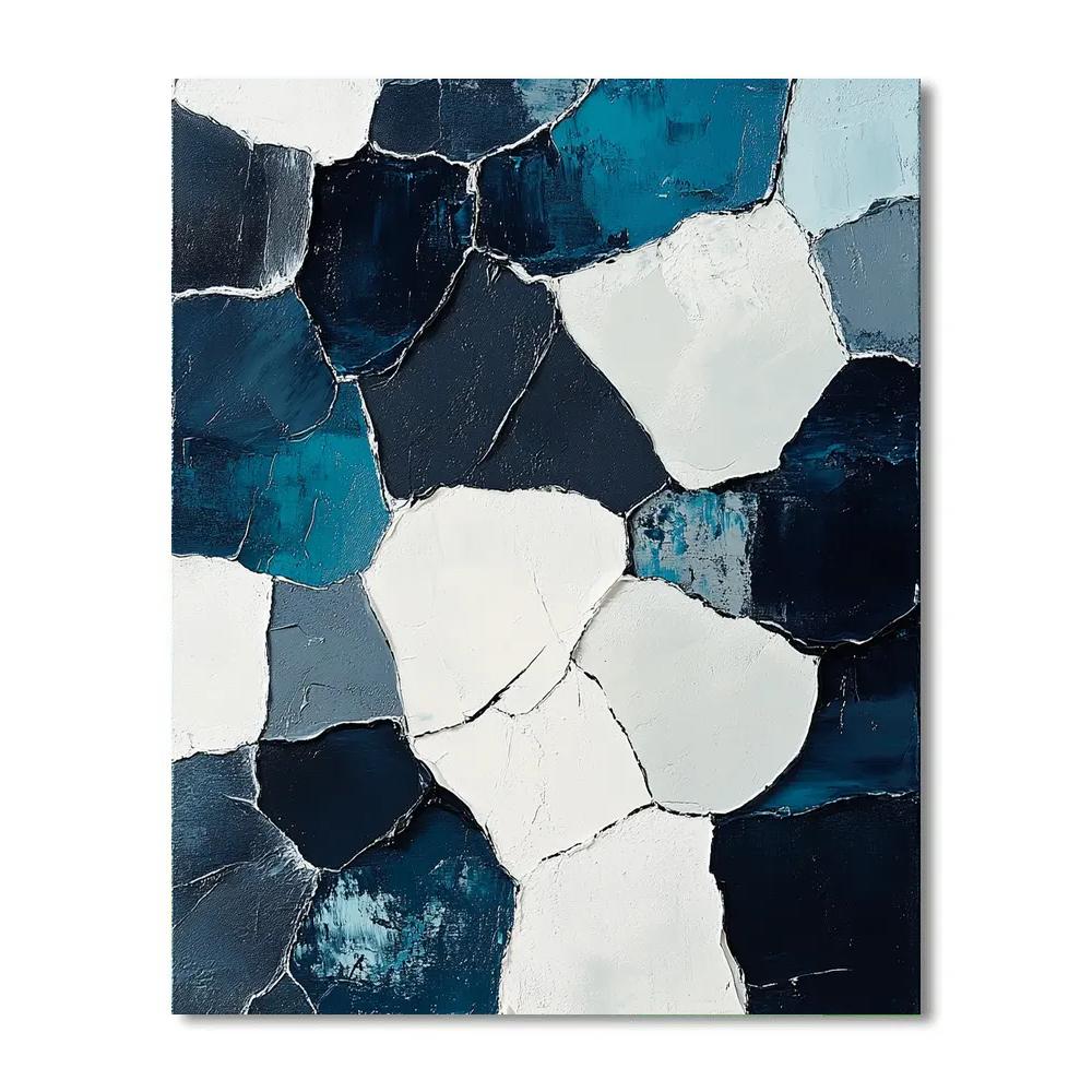 Jean-Paul Riopelle Inspired Lunar Tundra Mosaic Number painting