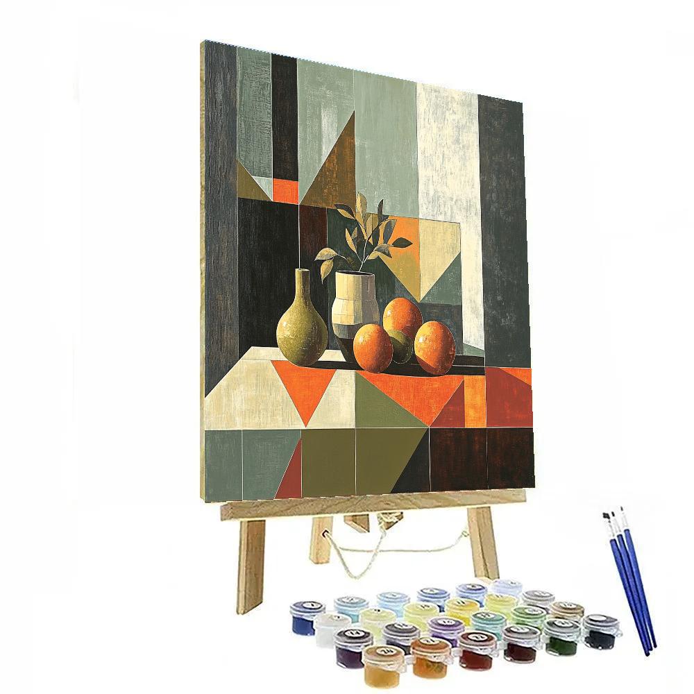 Pablo Picasso Inspired Fractured Orchard Still Life paint by numbers