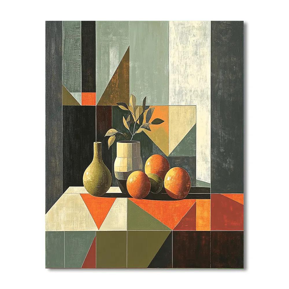Pablo Picasso Inspired Fractured Orchard Still Life paint by numbers