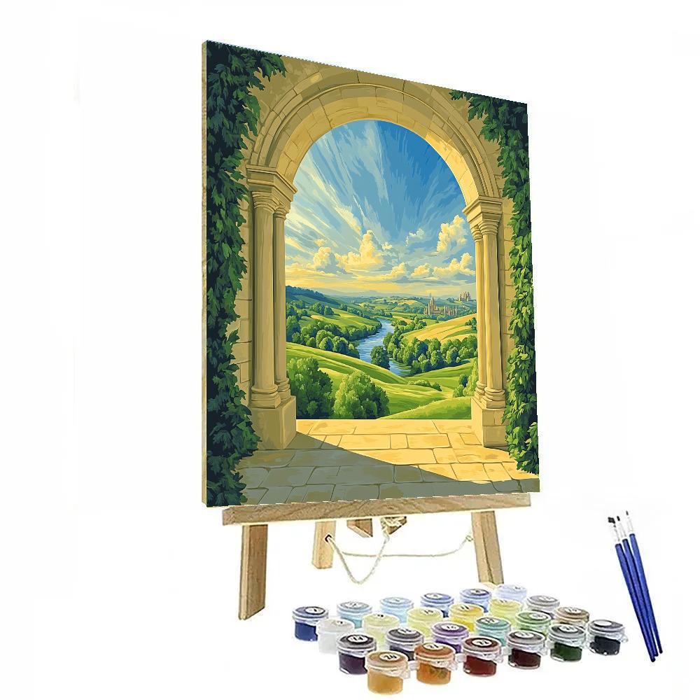 Raphael Inspired Luminous Archway Over Verdant Valley Paint by numbers kits