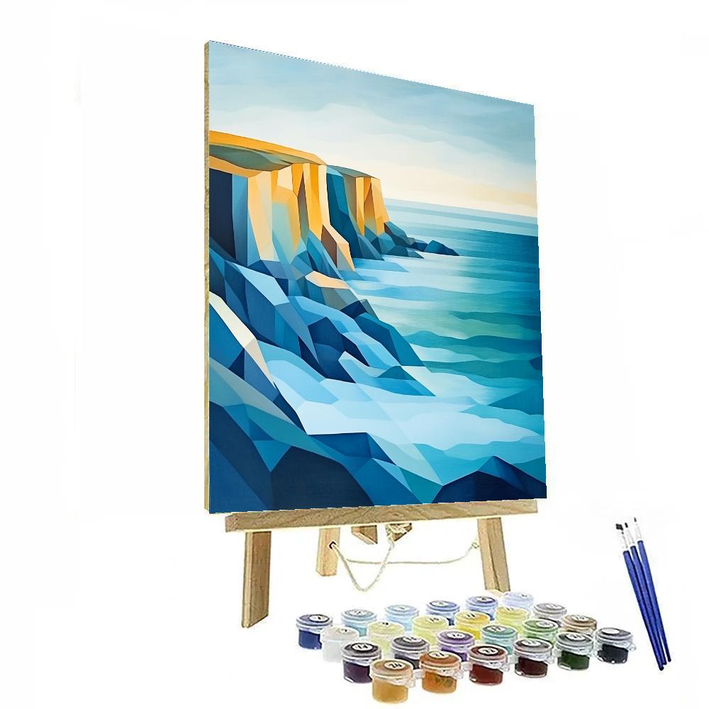 Pablo Picasso Inspired Cubist Coastal Landscape DIY paint by numbers